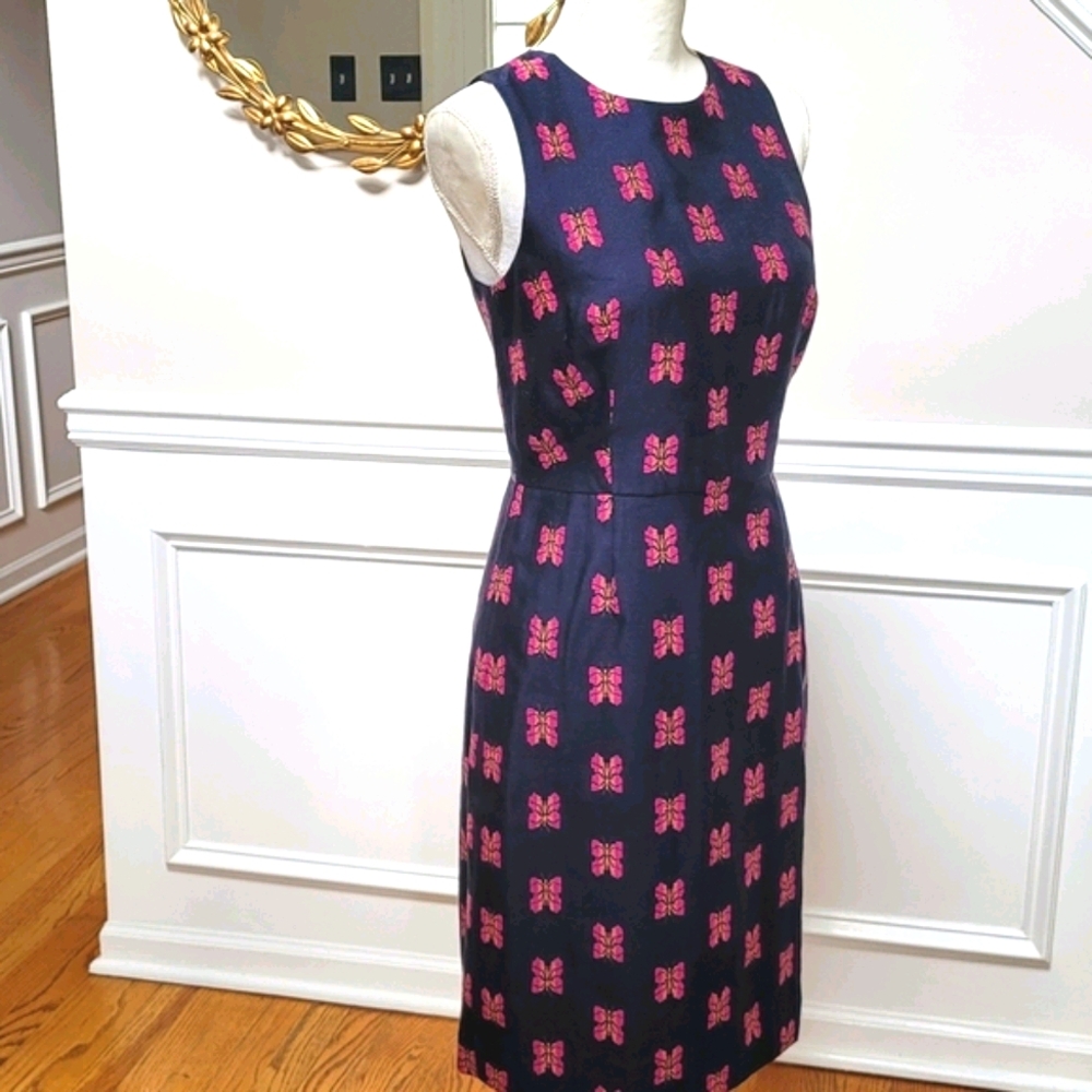 New! J.Crew sz 2 Sheath Butterfly Jacquard Dress NWT - Picture 4 of 11